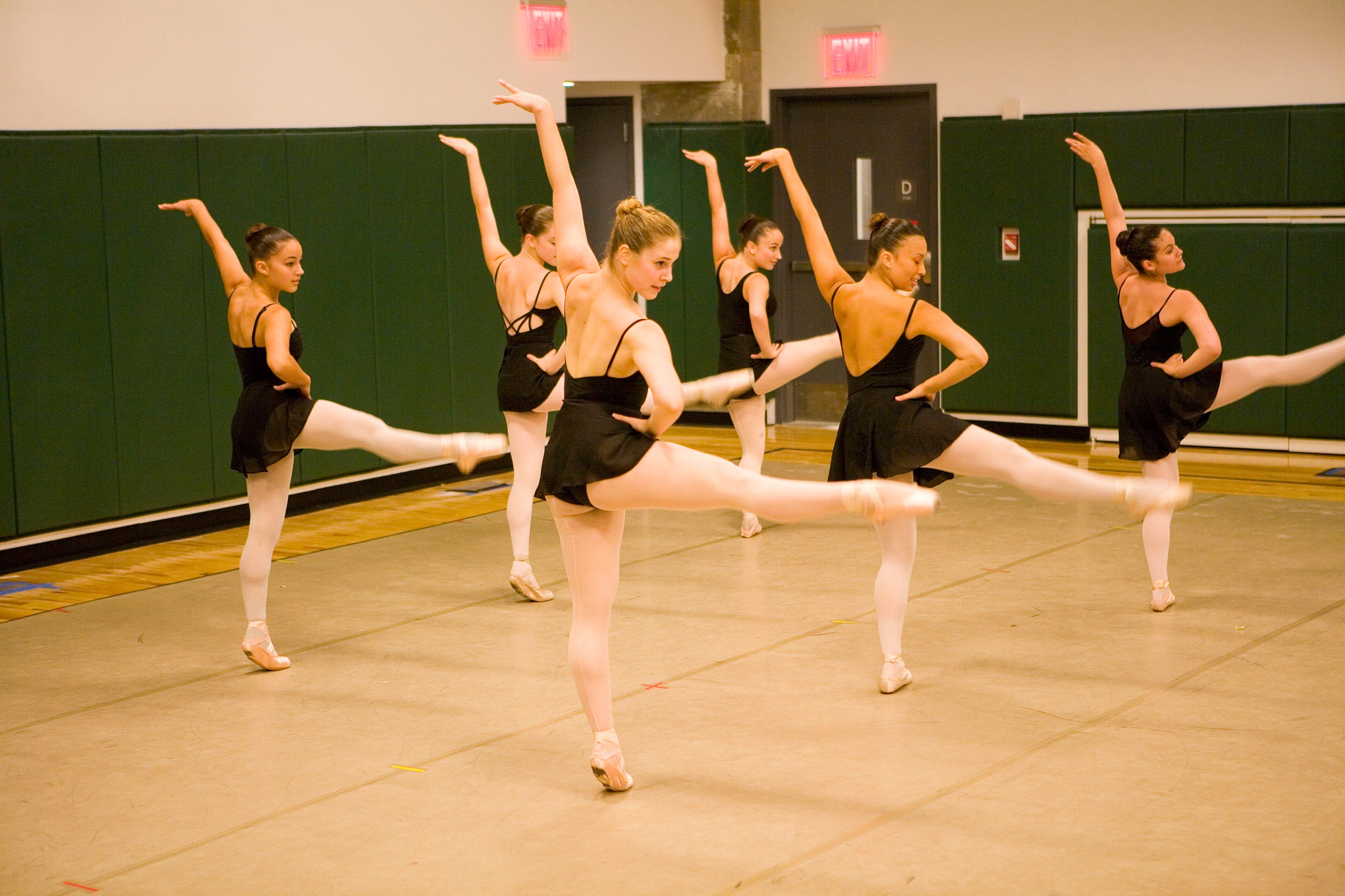 Ballet dancers during practice.