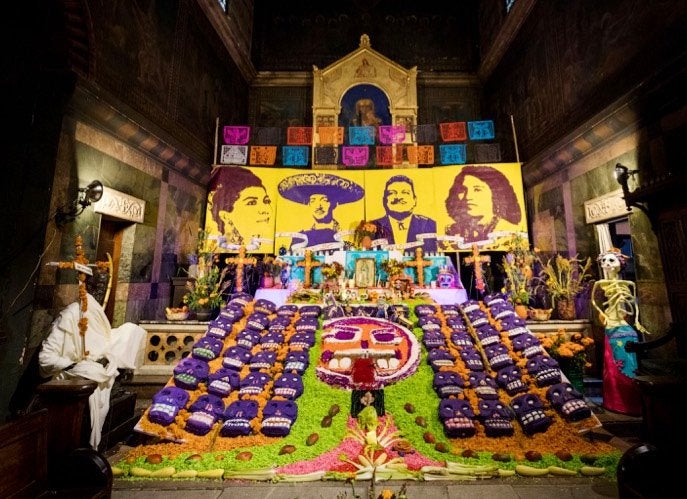 Altar Created for Día de los Muertos at Fleisher