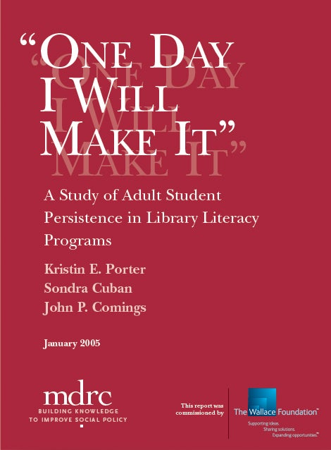 A Study of Adult Student Persistence in Library Literacy Programs - Cover