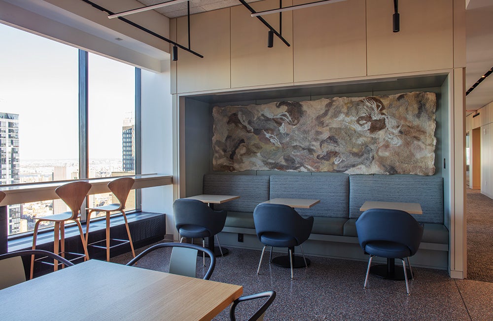 The Wallace Foundation's NYC office social hub and meeting space.