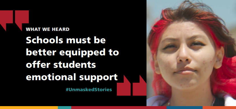"Schools must be better equipped to offer students emotional support."