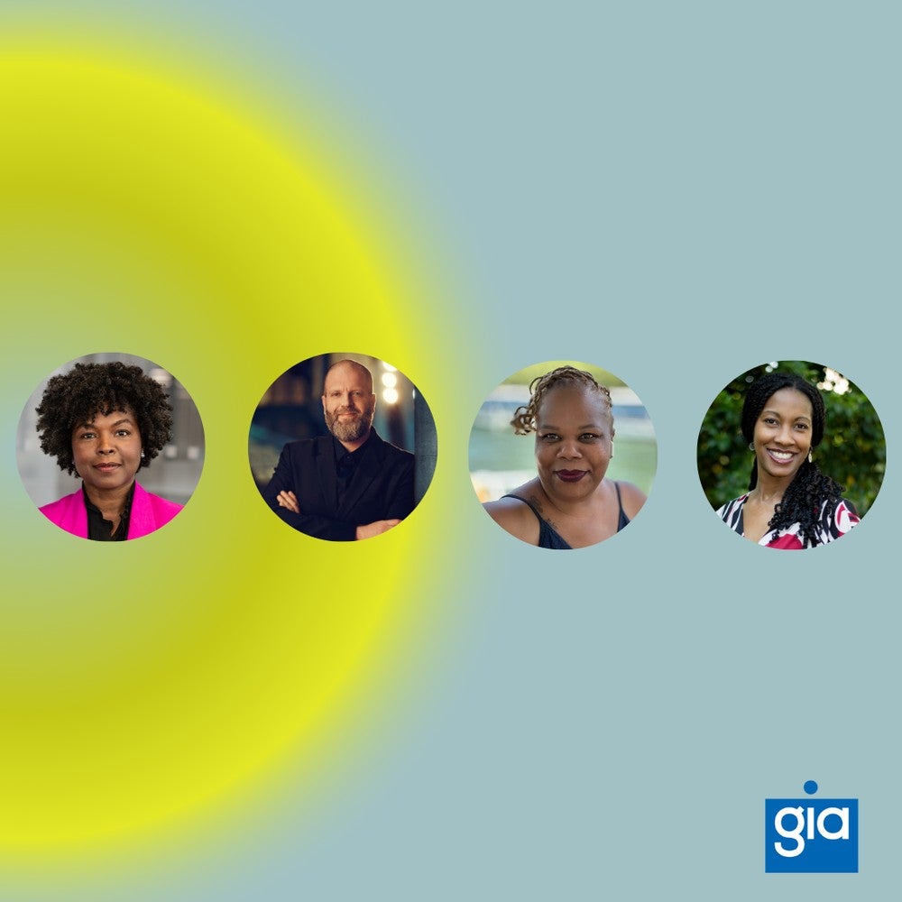 Four headshots of leaders interviewed in podcast