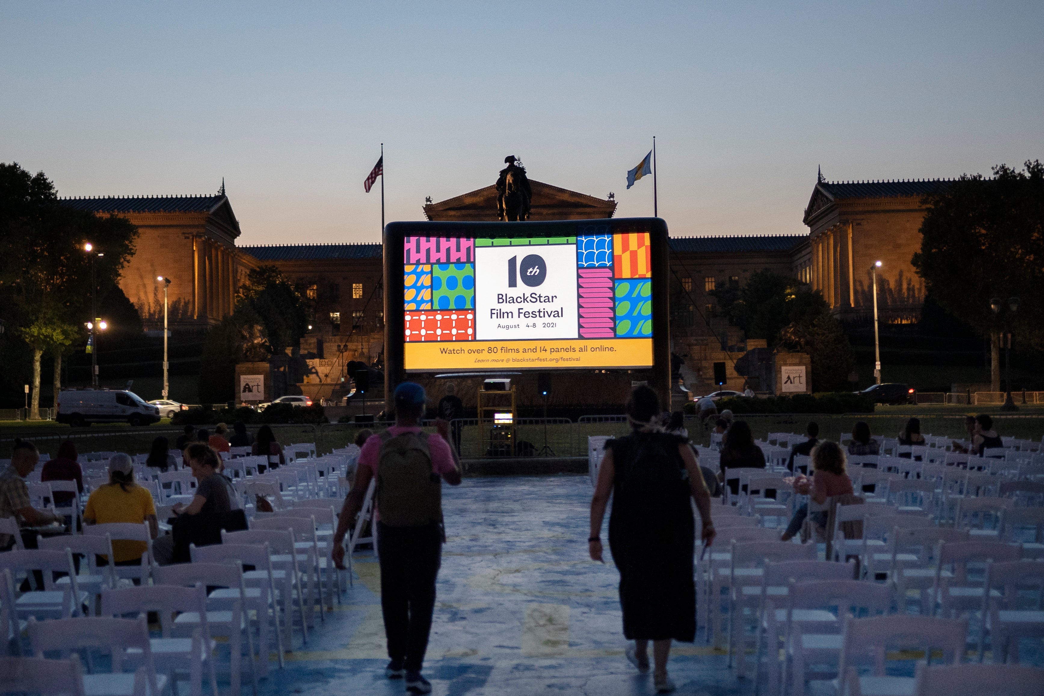 Outdoor film festival in the evening