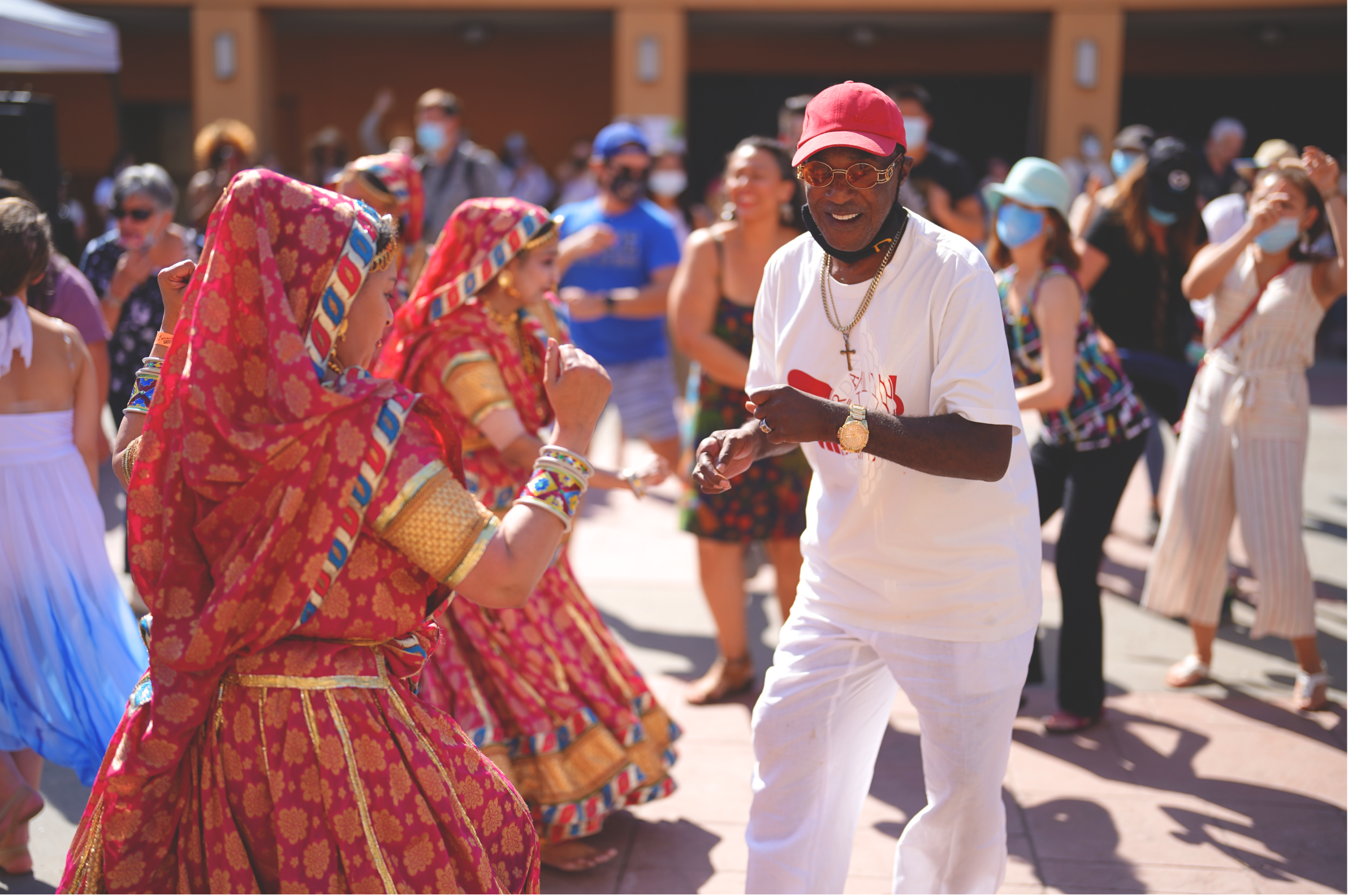 Dancers outside